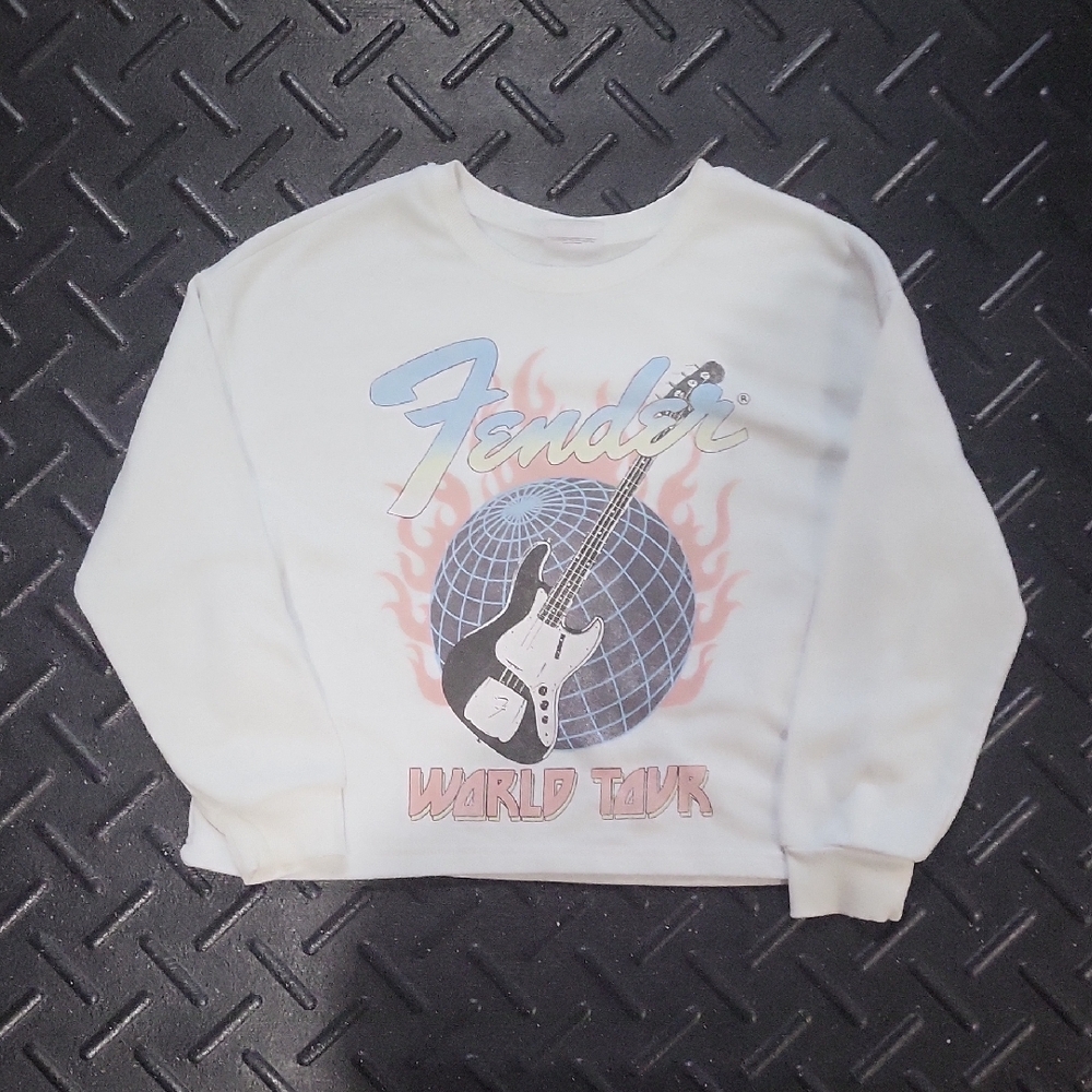 Fender White World Tour Graphic Sweatshirt